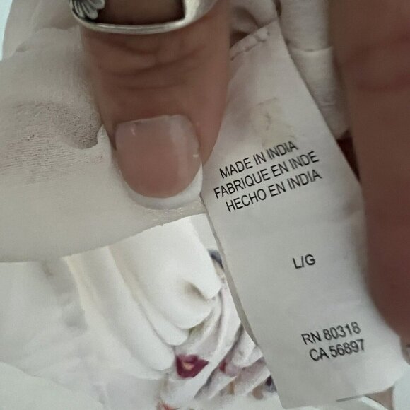 Lucky Brand Floral Maxi Dress LARGE beige Sleeveless Viscose - Picture 13 of 14